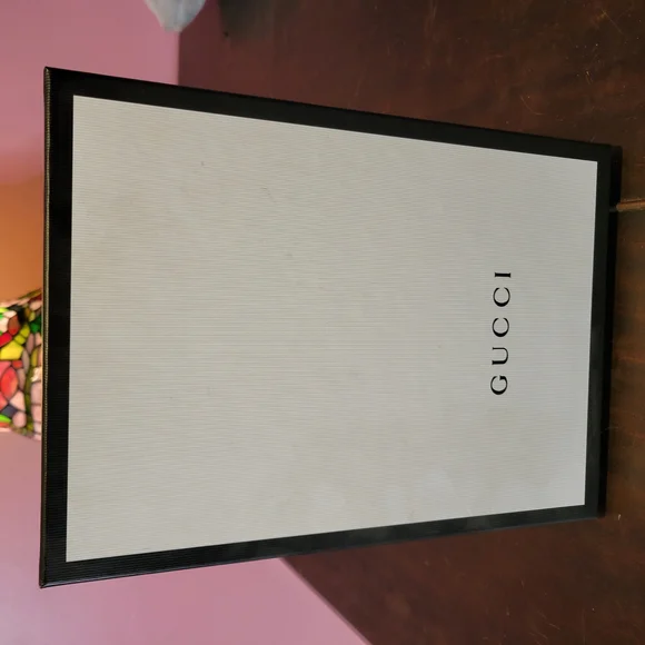 Super Sexy Gucci Black Women's Leather heels w Swarovski Crsytals 37.5 Like New - Picture 12 of 15